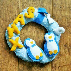 Karácsonyi pingvin ajtódísz