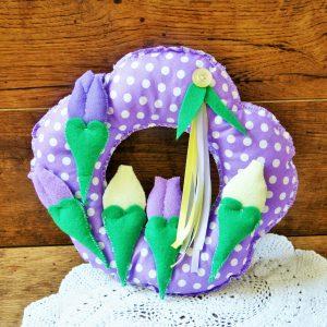 Tavaszi tulipán ajtódísz