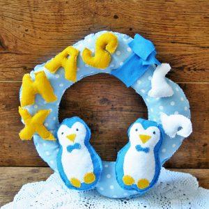 Karácsonyi pingvin ajtódísz