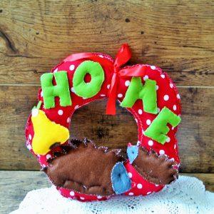 Őszi süni ajtódísz