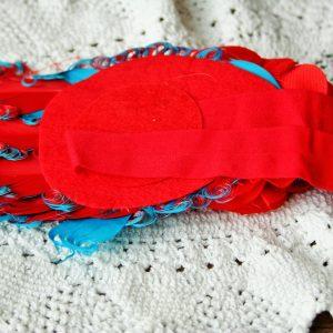 Tollas fejdísz kék-piros