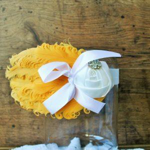 Tollas fejdísz sárga