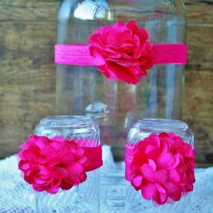 Fejdísz és szandál rózsaszín