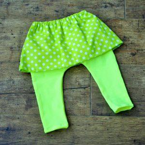 Leggings szoknyával zöld-sárga