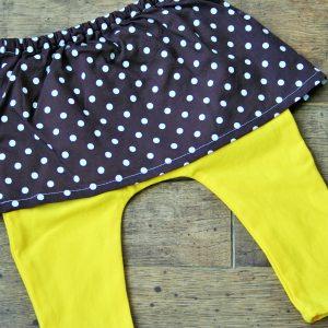 Leggings szoknyával barna-sárga