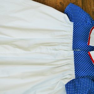 Ruha buggyos nadrággal kék fehér