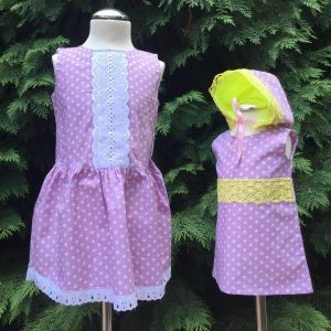 CSIPKÉS RUHA LILA PÖTTYÖS