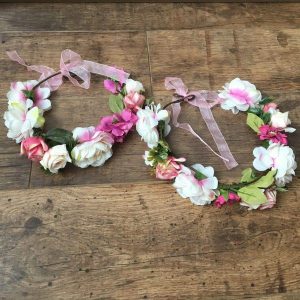 Anya lánya hajkoszorú rózsaszín