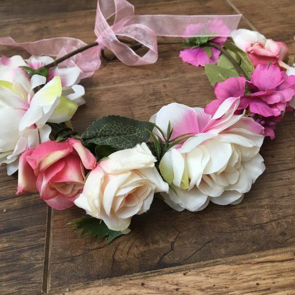 Anya lánya hajkoszorú rózsaszín