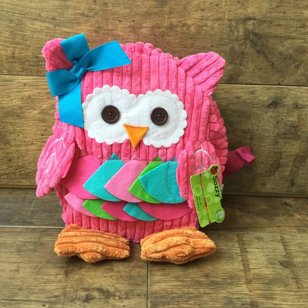 Plüss állatos hátizsákok pink bagoly