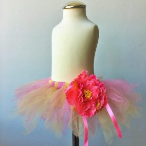 Tutu szoknya virág karkötővel púder rózsaszín sárga