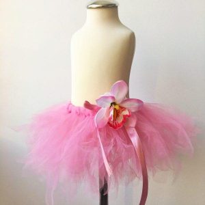 Tutu szoknya virág karkötővel púder rózsaszín
