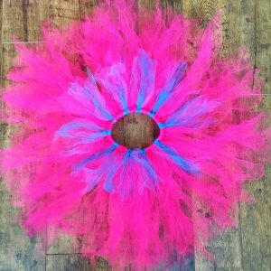 Tutu szoknya virág karkötővel neon rózsaszín türkiz