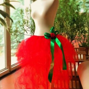 Anya-lánya tutu szett piros zöld