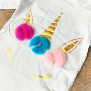 Unikornis hosszú ujjú body fehér