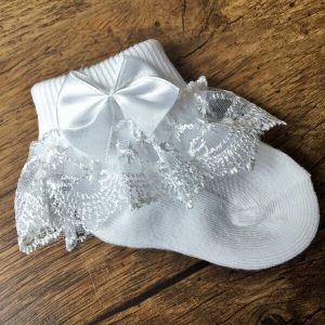 csipkés masnis babazokni keresztelőre