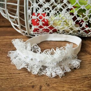 csipkés fejpánt fehér