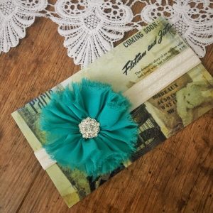 Chiffon virágos strasszos fejpánt színes