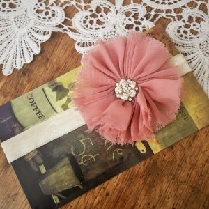 Chiffon virágos strasszos fejpánt színes