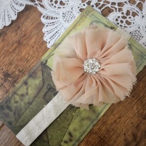 Chiffon virágos strasszos fejpánt színes