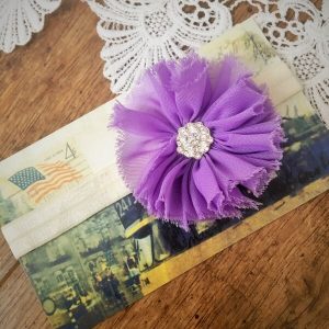 Chiffon virágos strasszos fejpánt színes