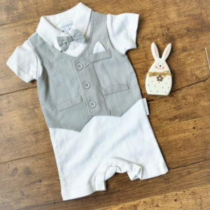 Szürke mellényes nyakkendős body