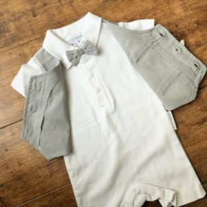 Szürke mellényes nyakkendős body