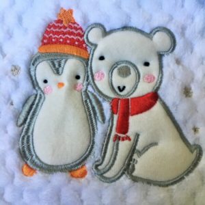 hímzett babatakaró pingvin jegesmedve