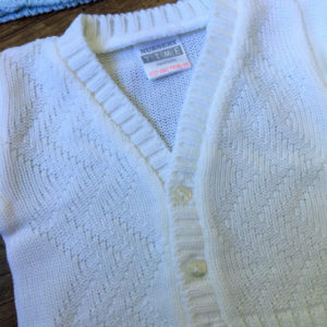 Cikk cakk mintás kötött kisfiú kardigán