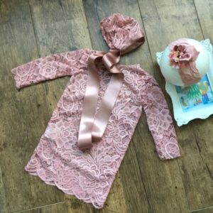 ujszülött csipke fotószett púder