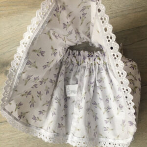 levendulás szoknya csipkével