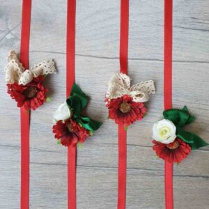 bordó virágos csuklópánt