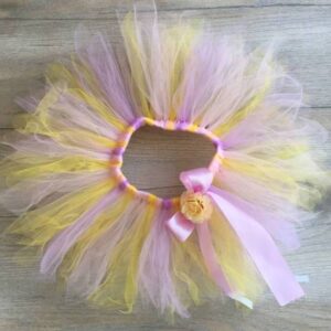 rózsás alkalmi szett púder sárga