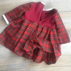 skótkockás ruha masnival