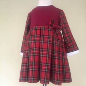 skótkockás ruha masnival