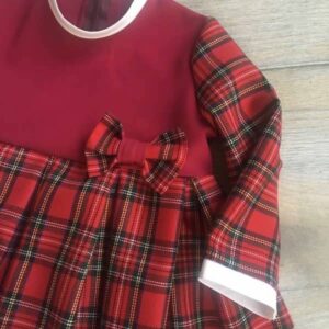 skótkockás ruha masnival