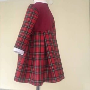 skótkockás ruha masnival