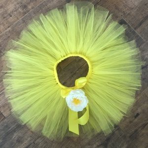 tütü szoknya virággal citromsárga