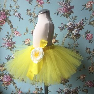 tütü szoknya virággal citromsárga