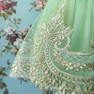 zöld csipke kislány ruha